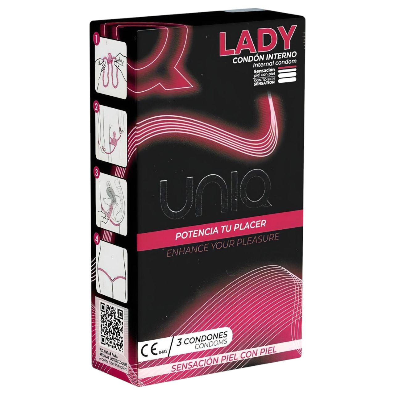 Uniq Lady - latexmentes, hipoallergén női óvszer (3 db) Uniq Lady - latexmentes, hipoallergén női óvszer (3 db)