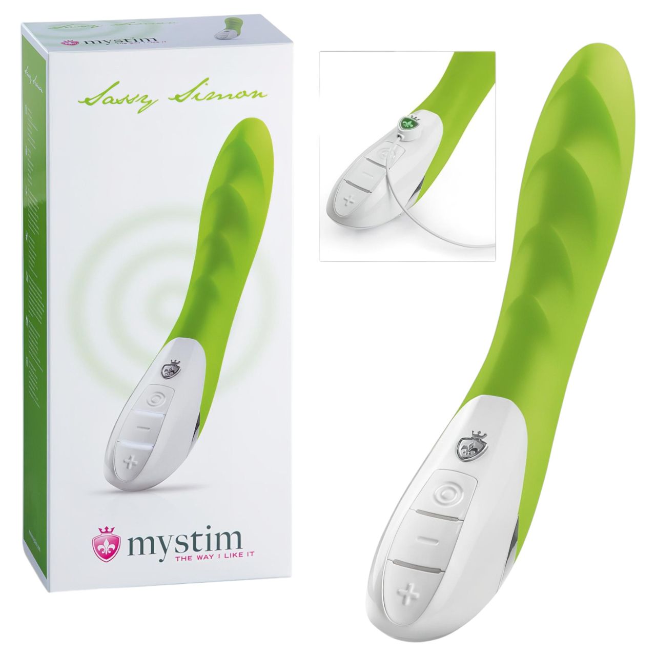 mystim Sassy Simon - 2 motoros vibrátor (zöld)