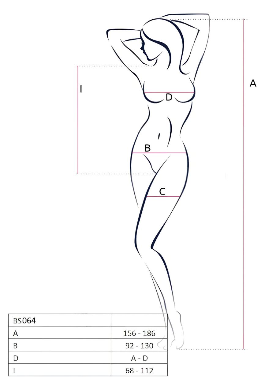 Passion BS064 - nyitott fekete necc body (S-L) Passion BS064 - nyitott fekete necc body (S-L)