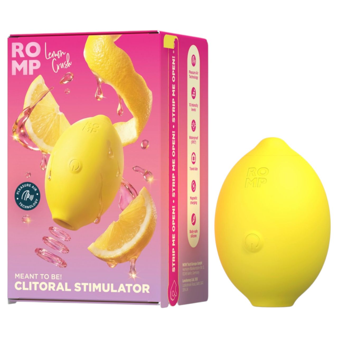 Romp Lemon Crush - léghullámos csiklóizgató (sárga)