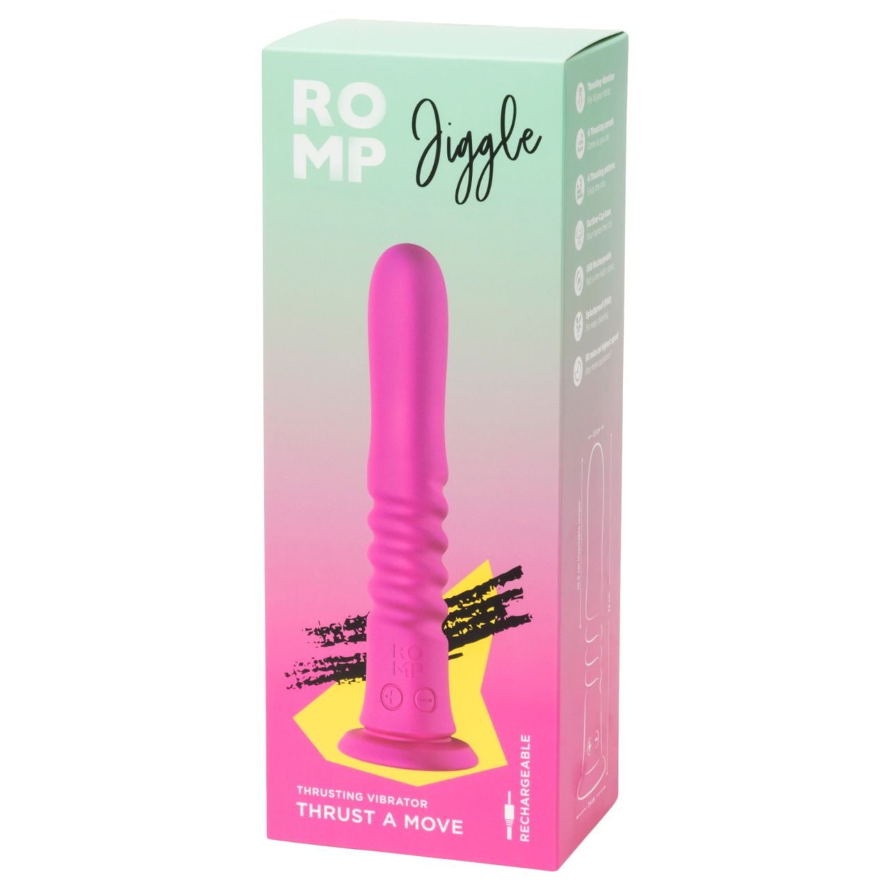 ROMP Jiggle - lökő vibrátor tapadókoronggal (rózsaszín)