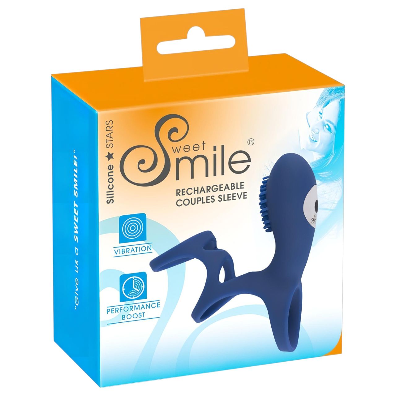 SMILE Couple - akkus, vibrációs péniszmandzsetta, péniszköpeny (kék) SMILE Couple - akkus, vibrációs péniszmandzsetta, péniszköpeny (kék)