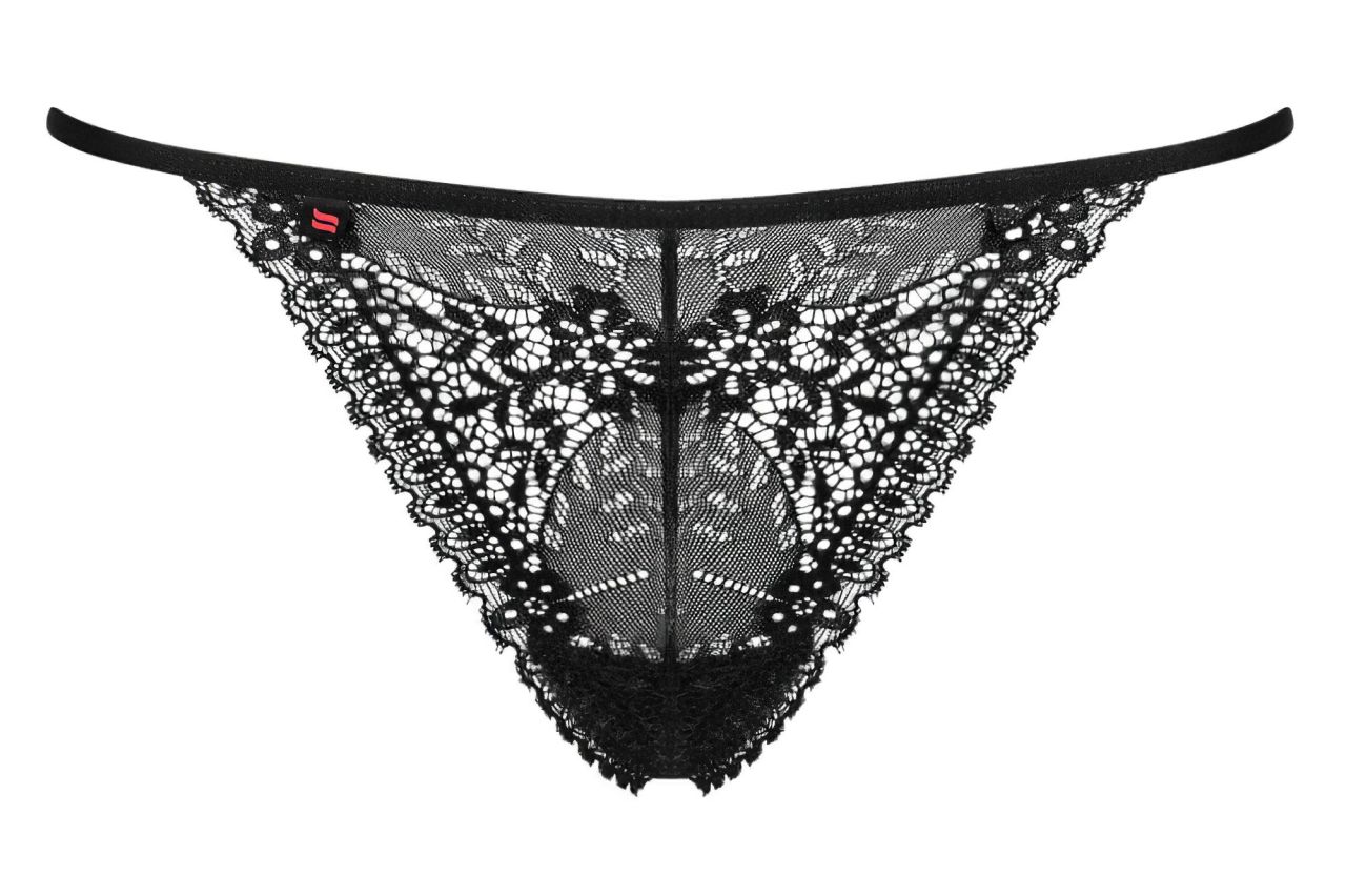 Obsessive Intensa - pántos csipke tanga (fekete)