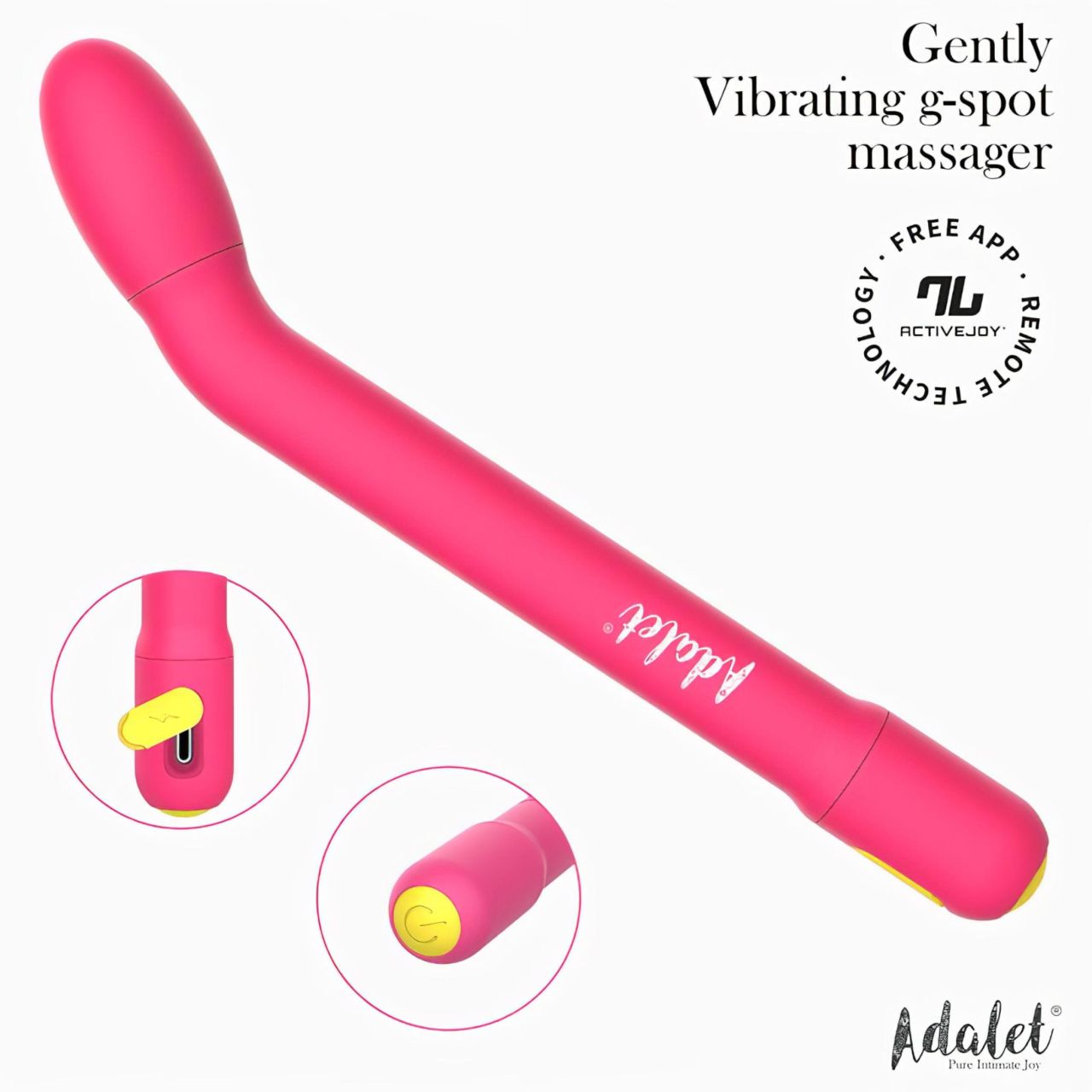 Adalet Gently - App-vezérelt G-pont és prosztata vibrátor (pink)
