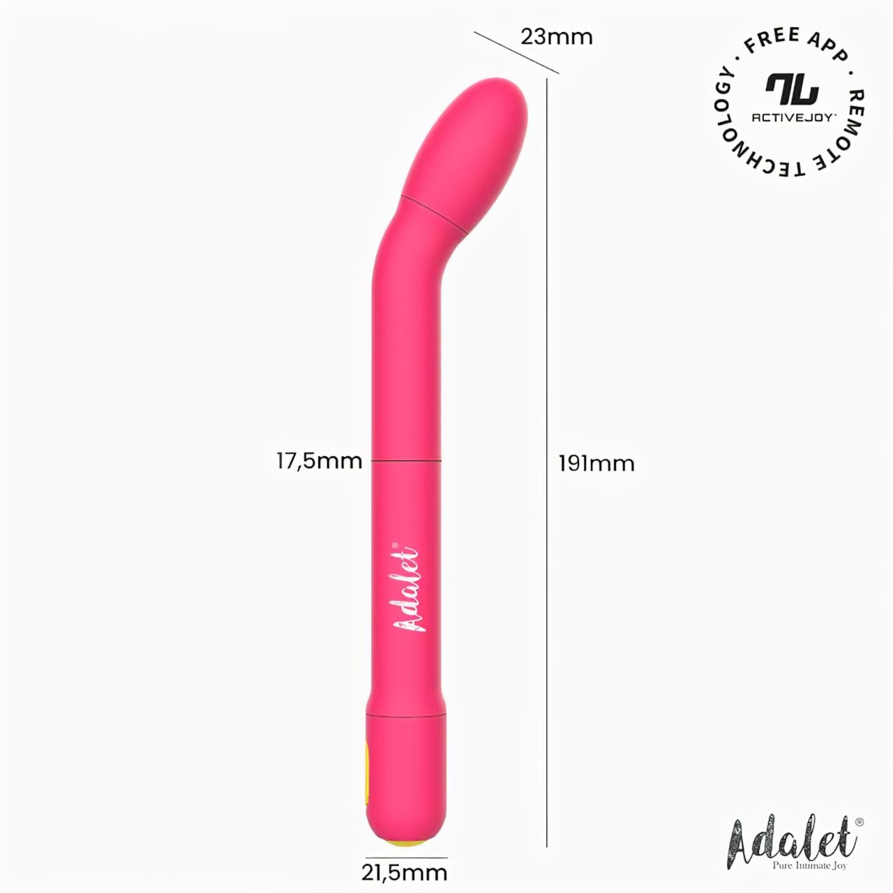 Adalet Gently - App-vezérelt G-pont és prosztata vibrátor (pink)