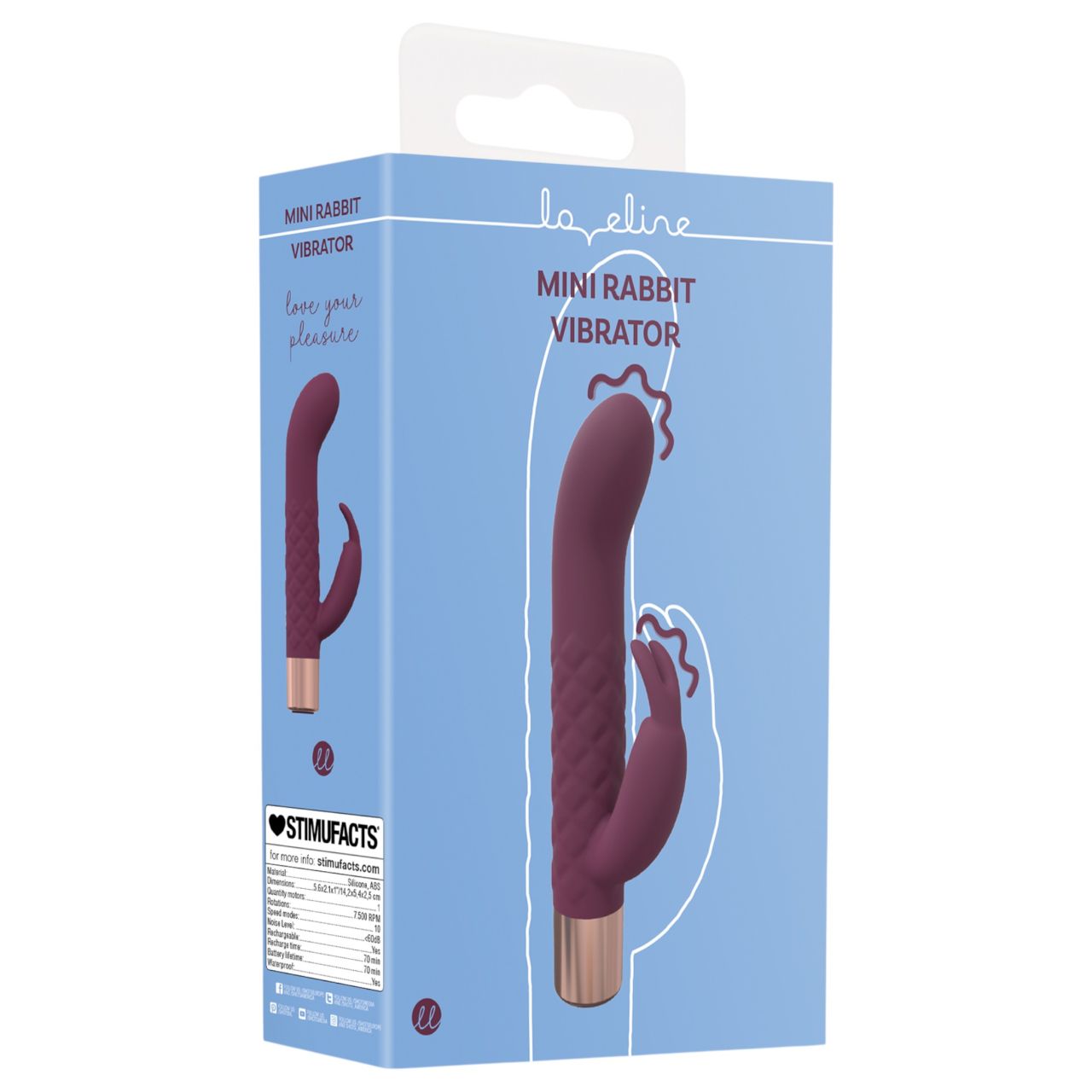 Loveline - mini nyuszis, csiklókaros vibrátor (piros) Loveline - mini nyuszis, csiklókaros vibrátor (piros)