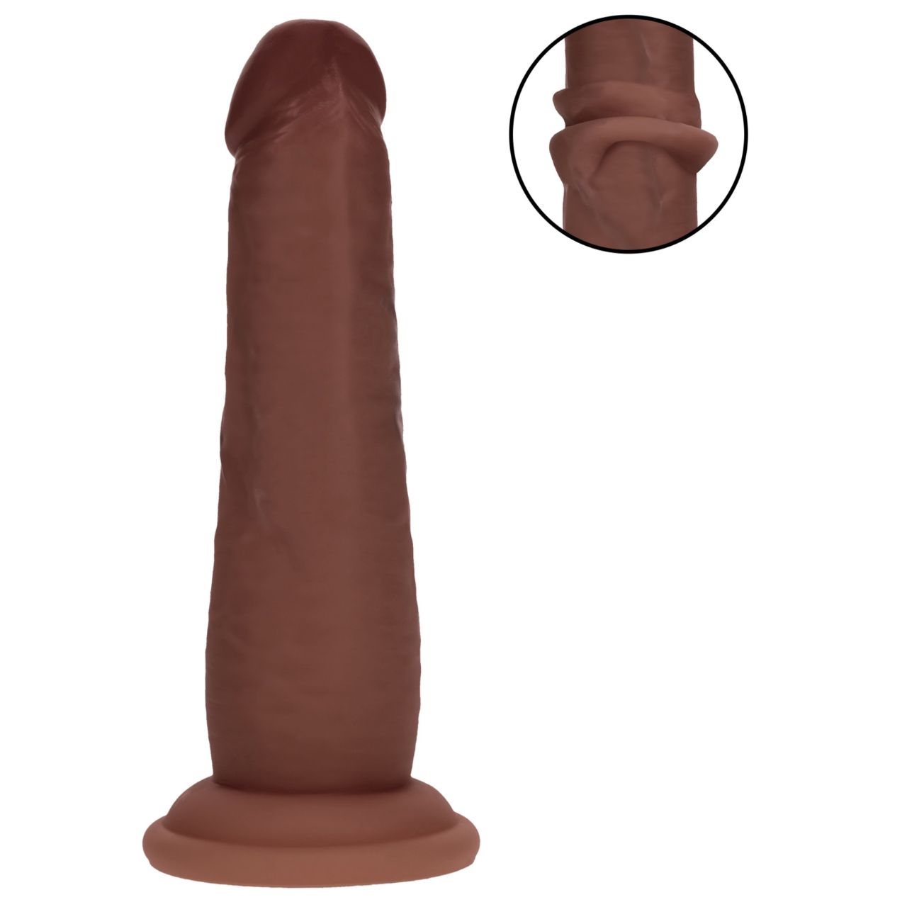 RealRock - dupla sűrűségű élethű dildó (barna, 15,5 cm)