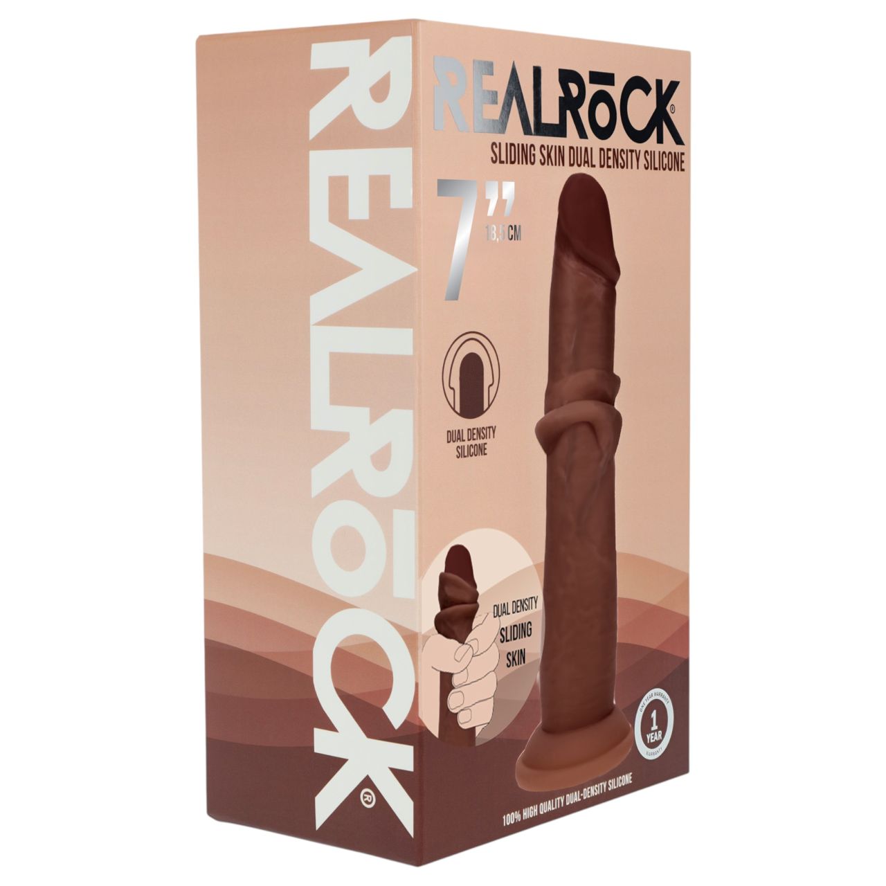 RealRock - dupla sűrűségű élethű dildó (barna, 18,5 cm) RealRock - dupla sűrűségű élethű dildó (barna, 18,5 cm)