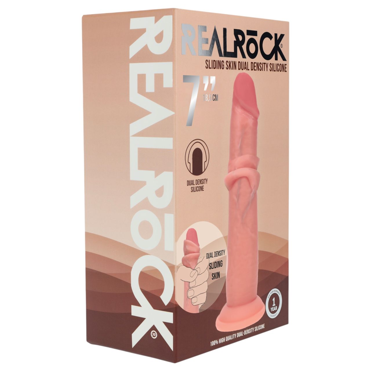 RealRock - dupla sűrűségű élethű dildó (testszínű, 18,5 cm) RealRock - dupla sűrűségű élethű dildó (testszínű, 18,5 cm)