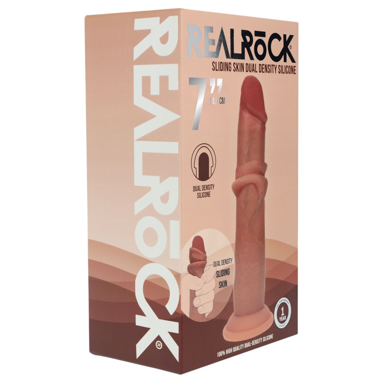 RealRock - dupla sűrűségű élethű dildó (napbarnított, 18,5 cm)