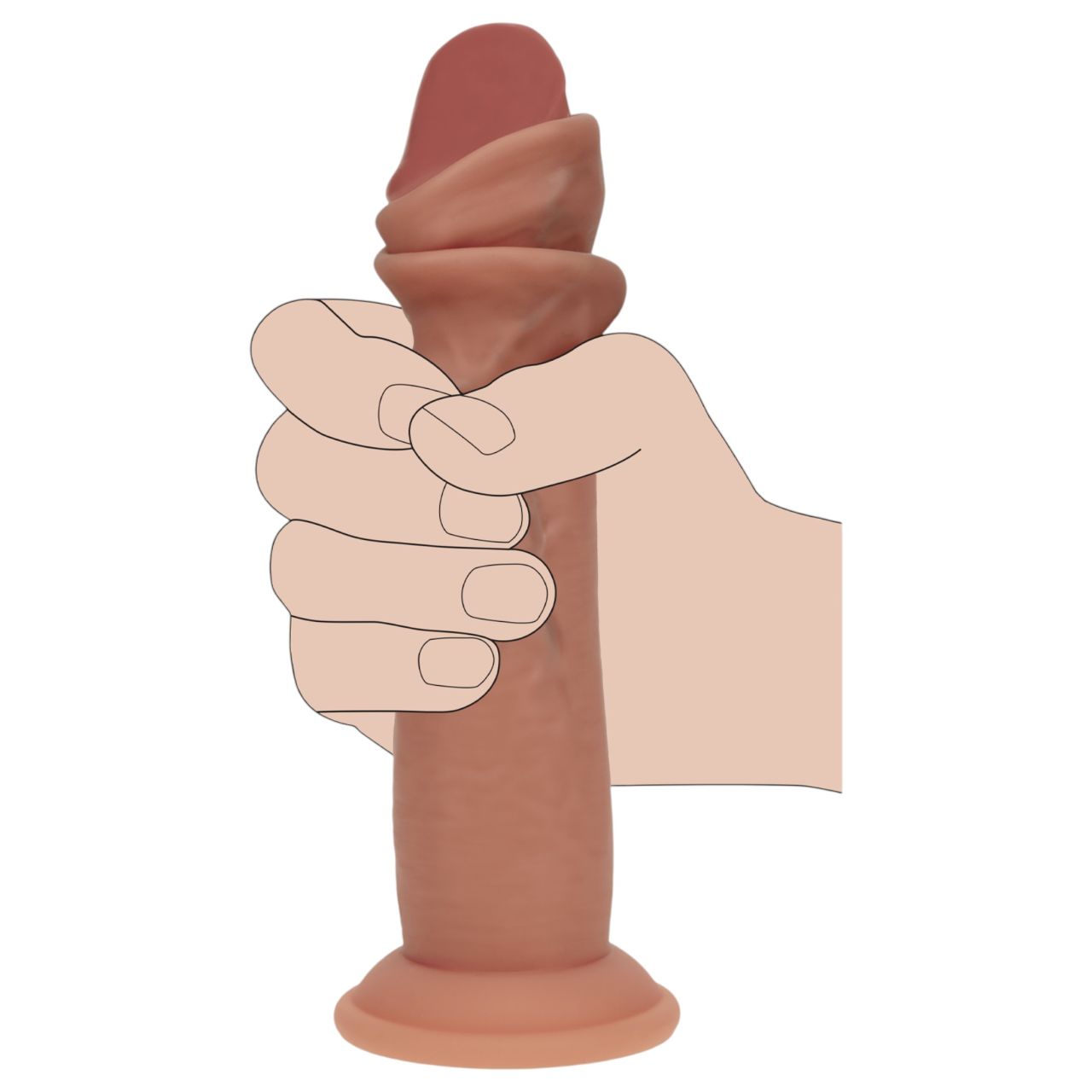 RealRock - dupla sűrűségű élethű dildó (napbarnított, 18,5 cm)