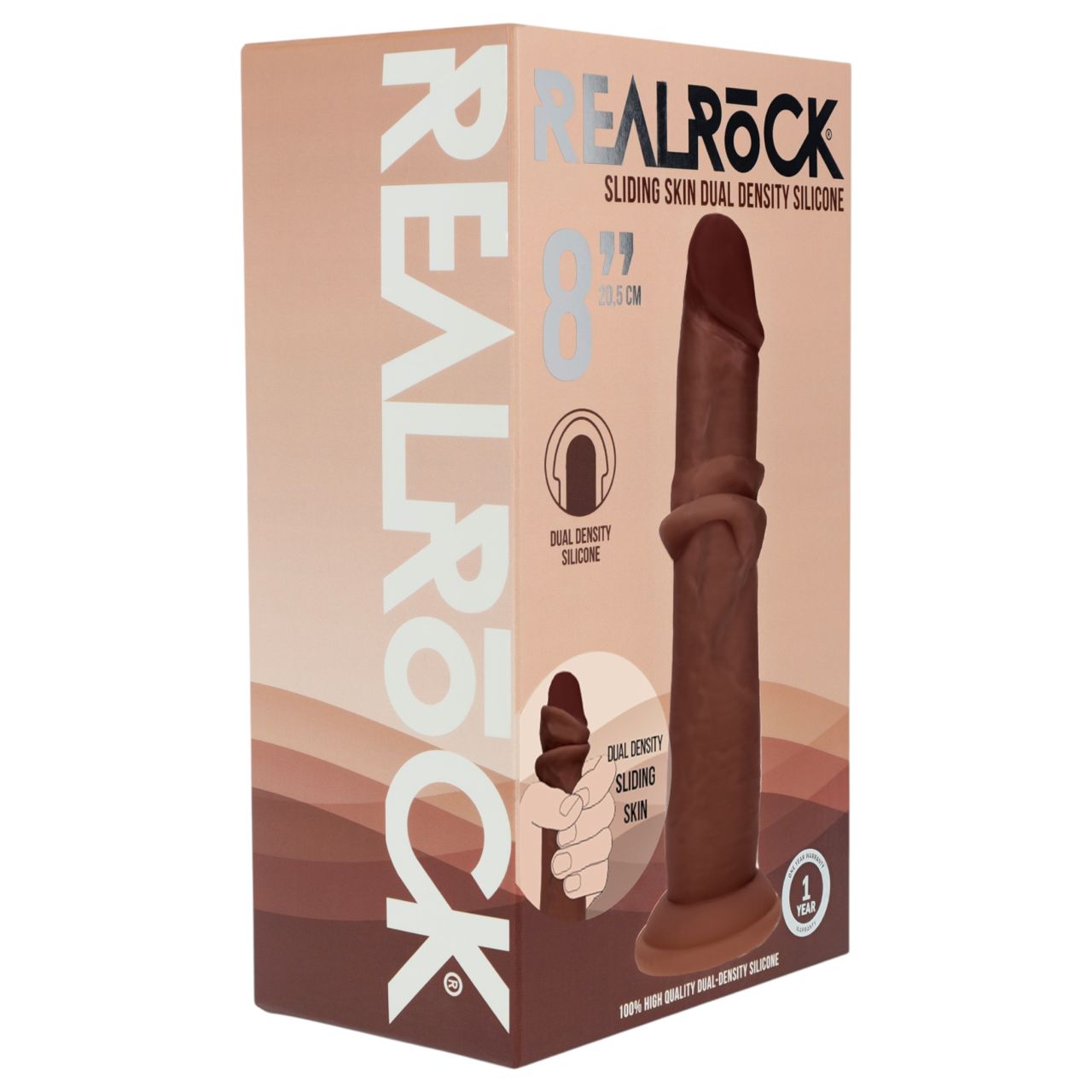 RealRock - dupla sűrűségű élethű dildó (barna, 20,5 cm) RealRock - dupla sűrűségű élethű dildó (barna, 20,5 cm)
