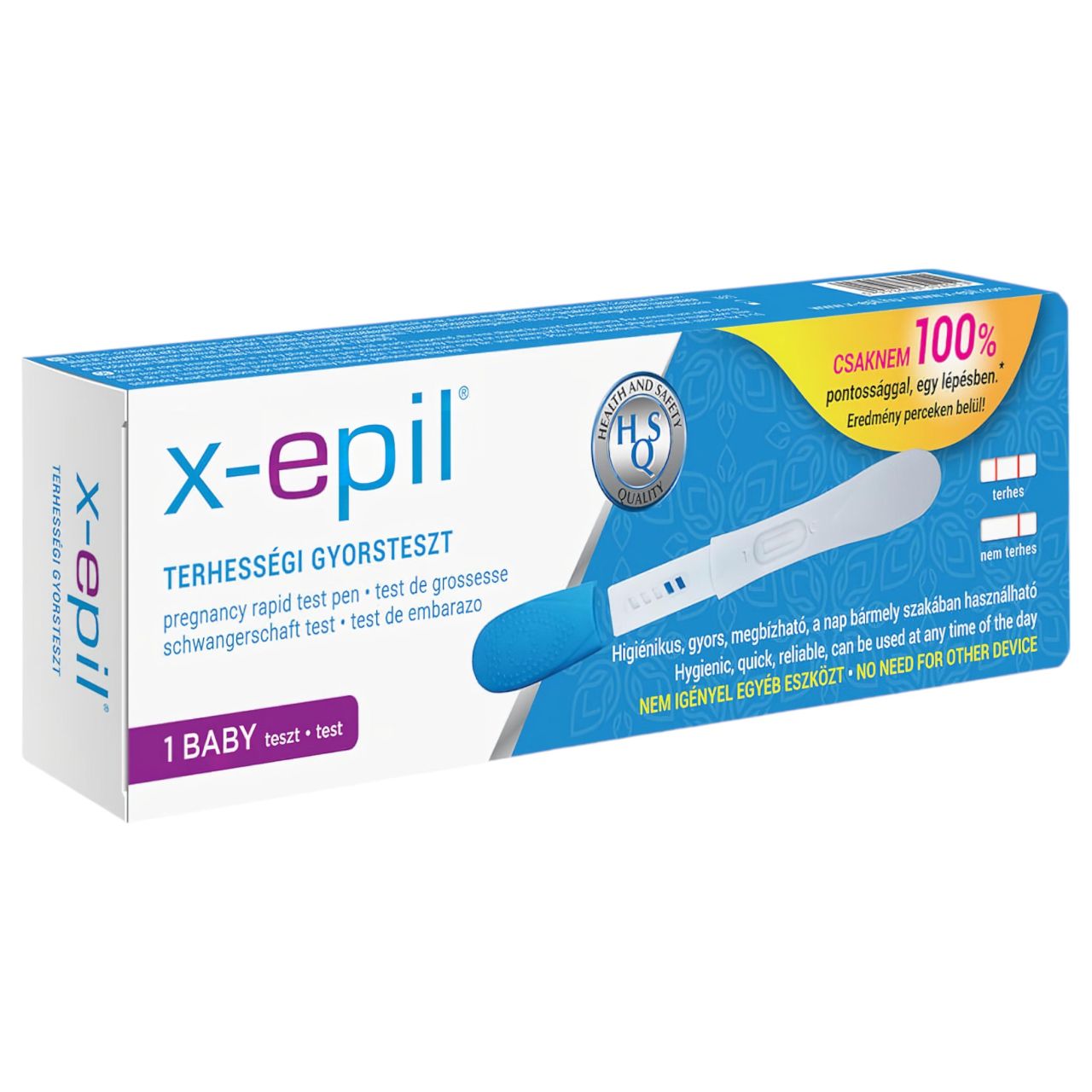 X-Epil - vizeletsugaras terhességi gyorsteszt toll (1 db) X-Epil - vizeletsugaras terhességi gyorsteszt toll (1 db)
