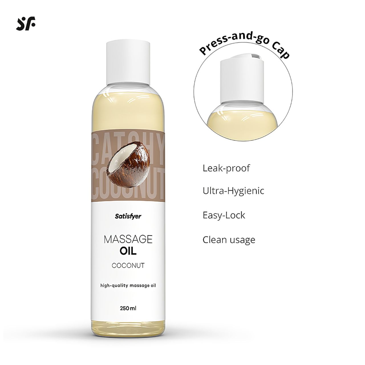 Satisfyer - erotikus masszázsolaj kókusz illattal (250 ml) Satisfyer - erotikus masszázsolaj kókusz illattal (250 ml)
