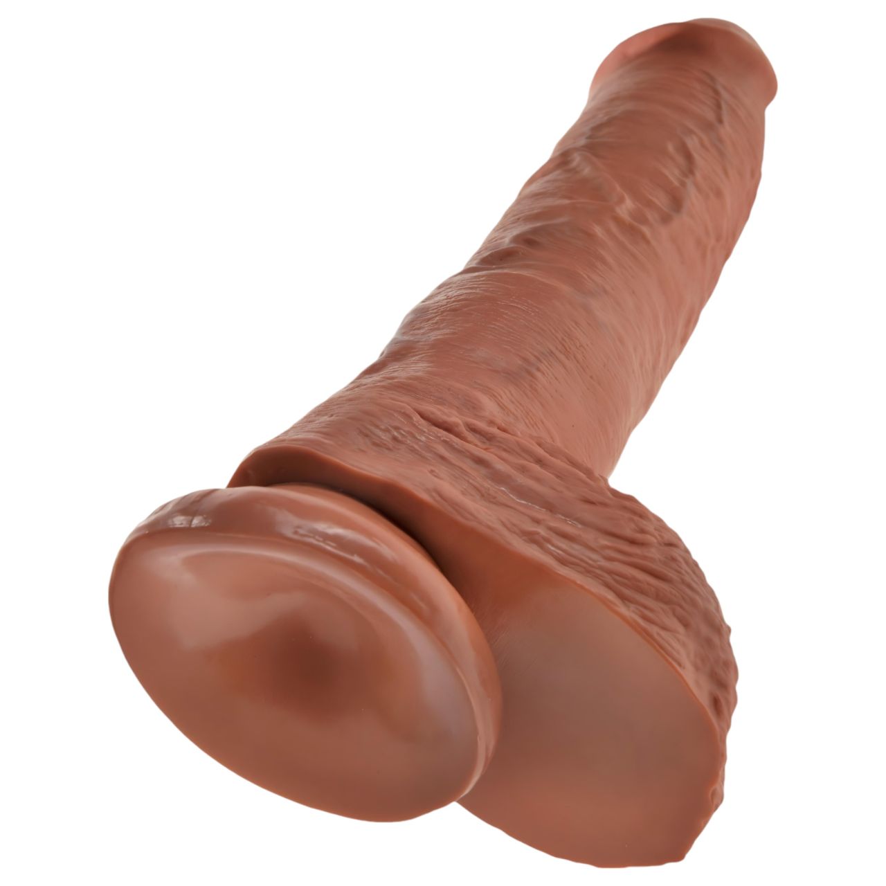 King Cock 10 herés nagy dildó (25 cm, barna)