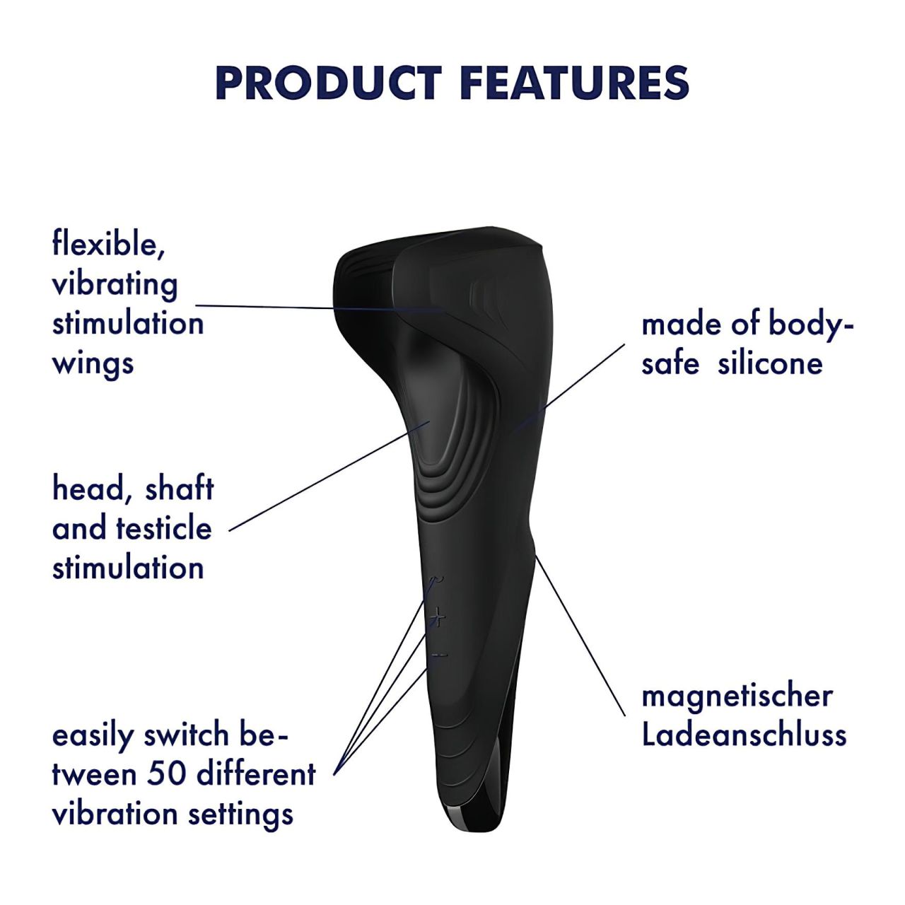 Satisfyer Men Wand - akkus, vízálló makkvibrátor (fekete) Satisfyer Men Wand - akkus, vízálló makkvibrátor (fekete)