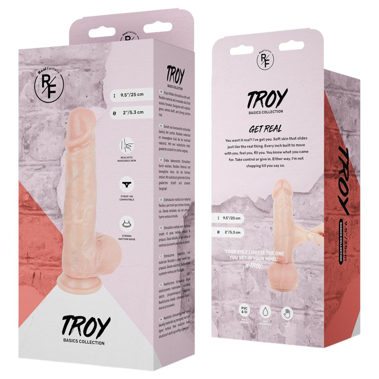 Real Fantasy Troy - testszínű élethű dildó mozgó bőrrel (25 cm) Real Fantasy Troy - testszínű élethű dildó mozgó bőrrel (25 cm)