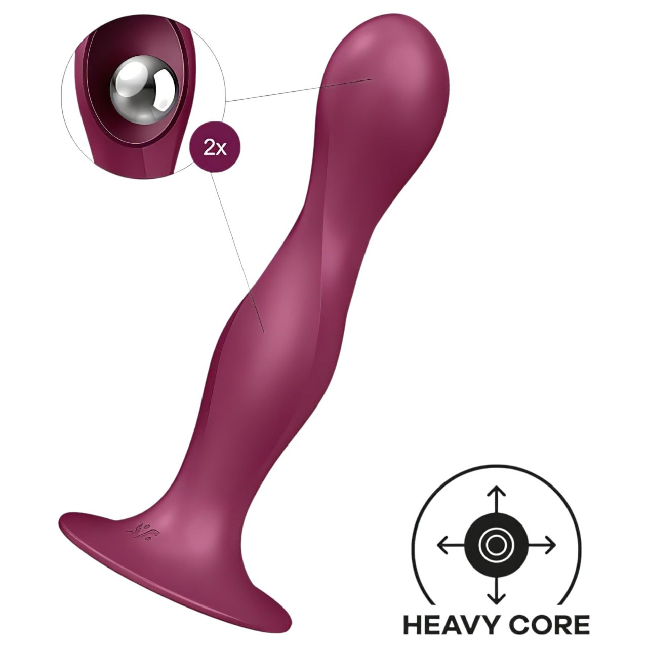 Satisfyer Double Ball-R - tapadókorongos súlyozott dildó (piros) Satisfyer Double Ball-R - tapadókorongos súlyozott dildó (piros)