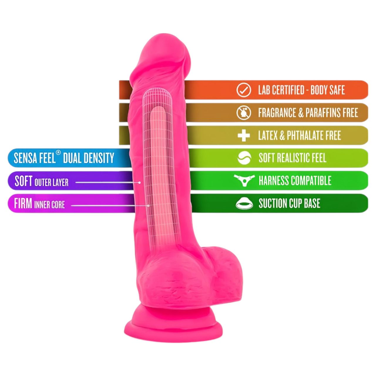 Blush Neo - tapadókorongos dildó - 19 cm (pink) Blush Neo - tapadókorongos dildó - 19 cm (pink)