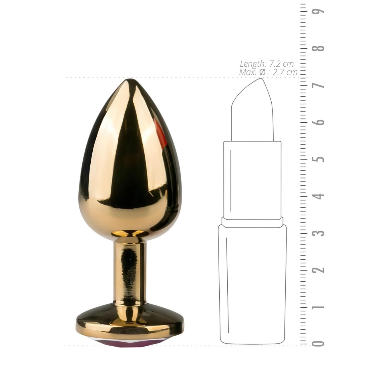 EasyToys Metal No.1 - lila köves kúp anál plug (arany, 2,5 cm) EasyToys Metal No.1 - lila köves kúp anál plug (arany, 2,5 cm)