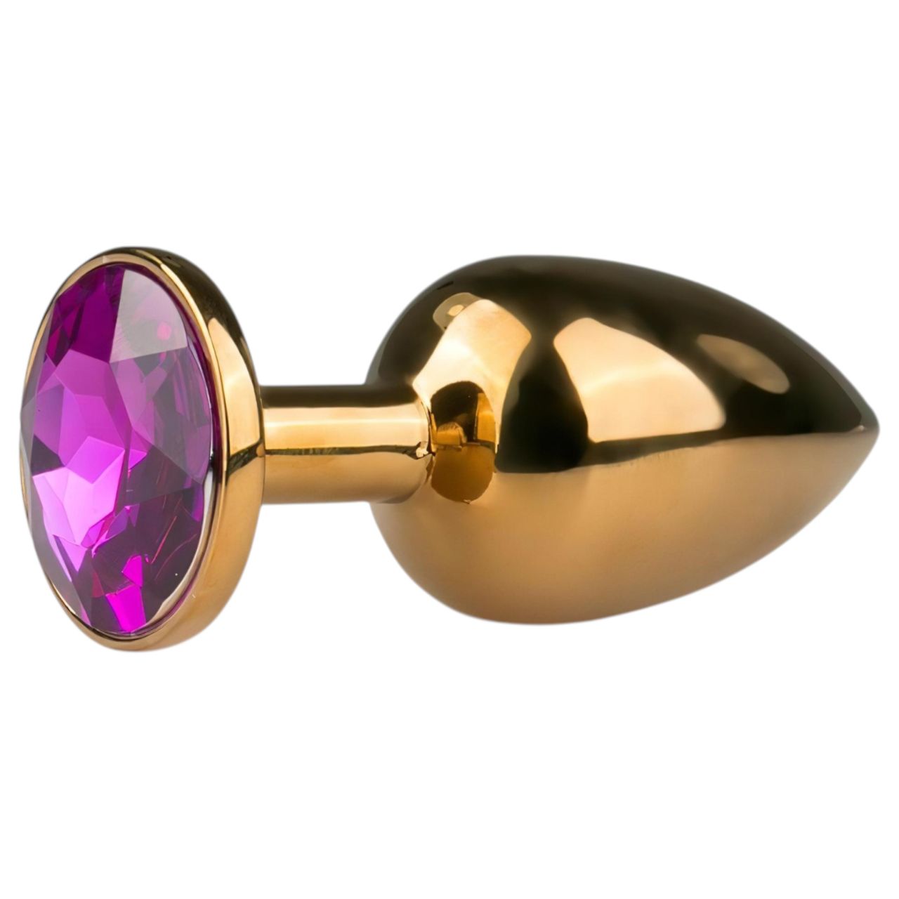 EasyToys Metal No.1 - lila köves kúp anál plug (arany, 2,5 cm) EasyToys Metal No.1 - lila köves kúp anál plug (arany, 2,5 cm)