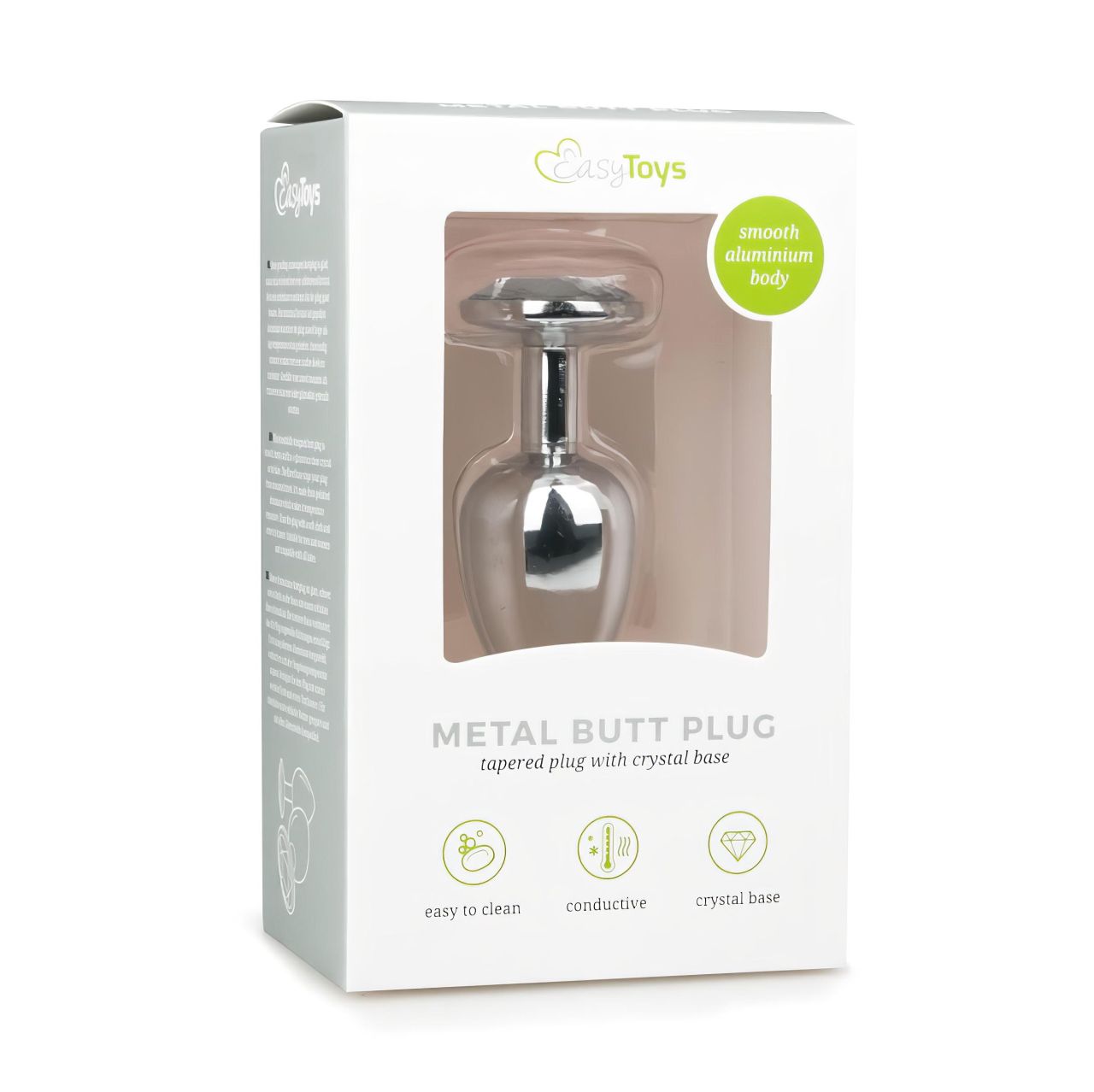 EasyToys - fém anál plug (ezüst-fehér) EasyToys - fém anál plug (ezüst-fehér)