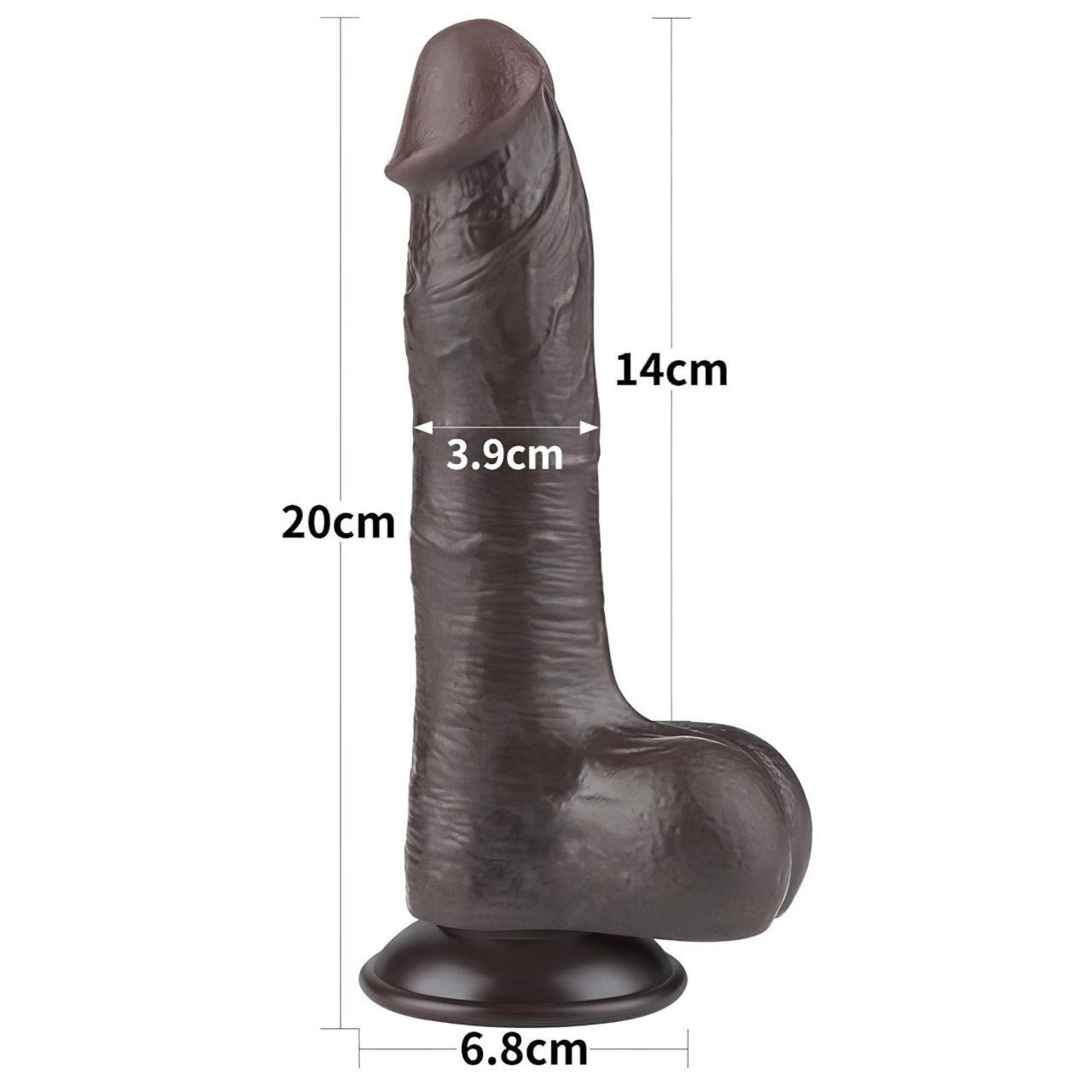 Lovetoy Sliding-Skin - herés kétrétegű dildó - 20 cm (barna) Lovetoy Sliding-Skin - herés kétrétegű dildó - 20 cm (barna)