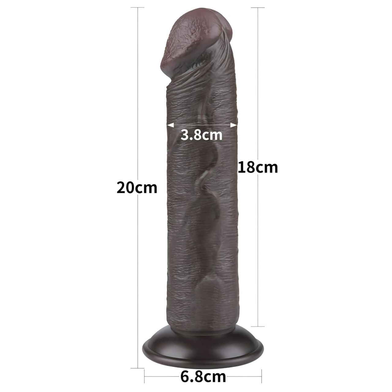 Lovetoy Sliding-Skin - tapadókorongos kétrétegű dildó - 20 cm (barna) Lovetoy Sliding-Skin - tapadókorongos kétrétegű dildó - 20 cm (barna)