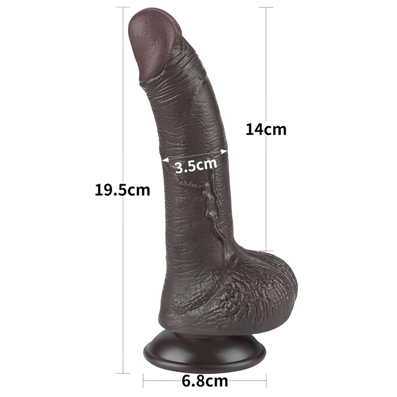 Sliding-Skin - tapadókorongos kétrétegű dildó - 19,5 cm (barna) Sliding-Skin - tapadókorongos kétrétegű dildó - 19,5 cm (barna)