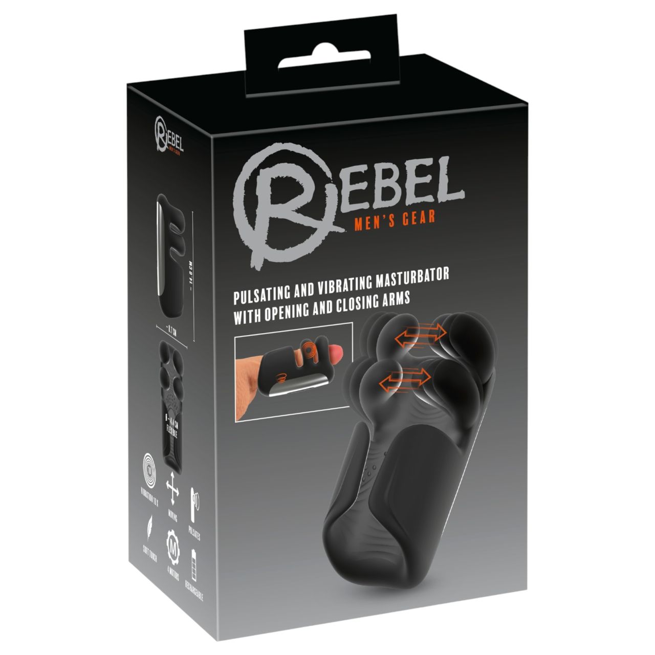 Rebel - lüktető, vibrációs maszturbátor férfiaknak (fekete) Rebel - lüktető, vibrációs maszturbátor férfiaknak (fekete)