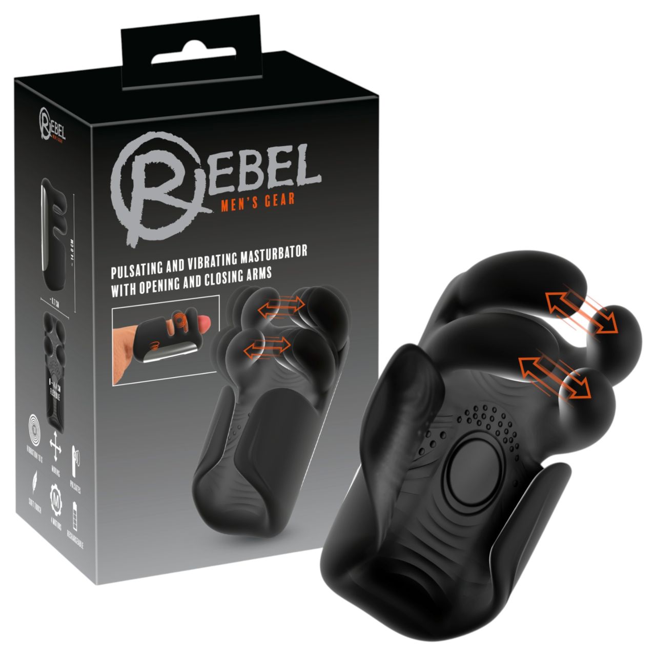 Rebel - lüktető, vibrációs maszturbátor férfiaknak (fekete) Rebel - lüktető, vibrációs maszturbátor férfiaknak (fekete)