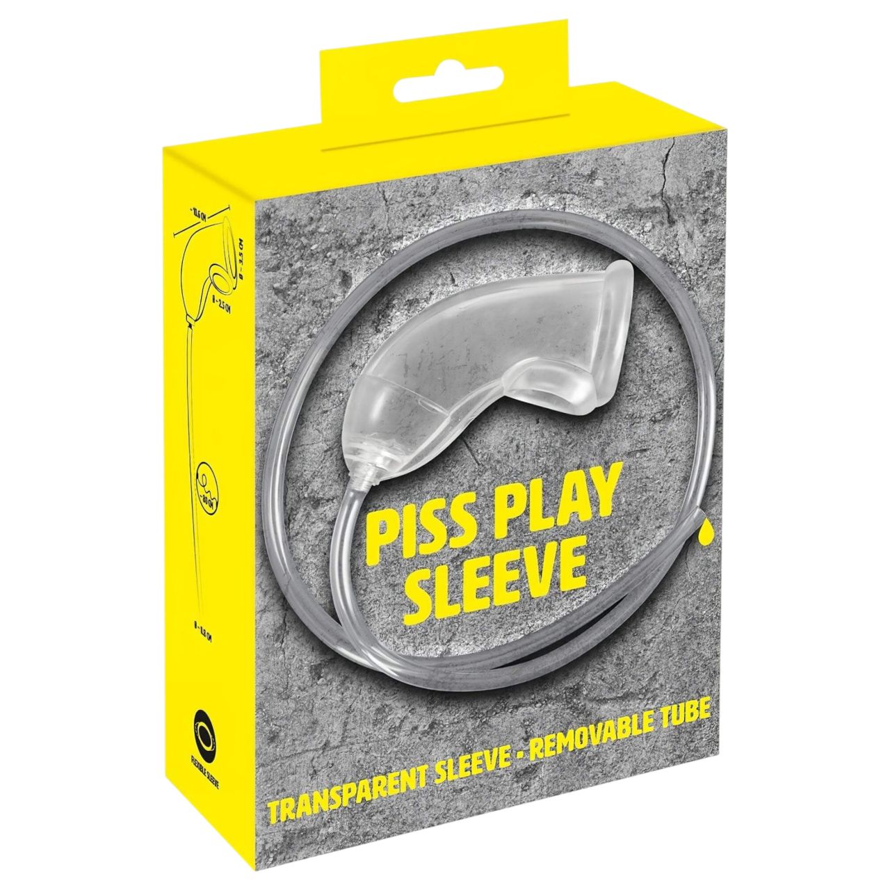 You2Toys Piss Play Sleeve - péniszfeltét kivezető csővel (átlátszó)