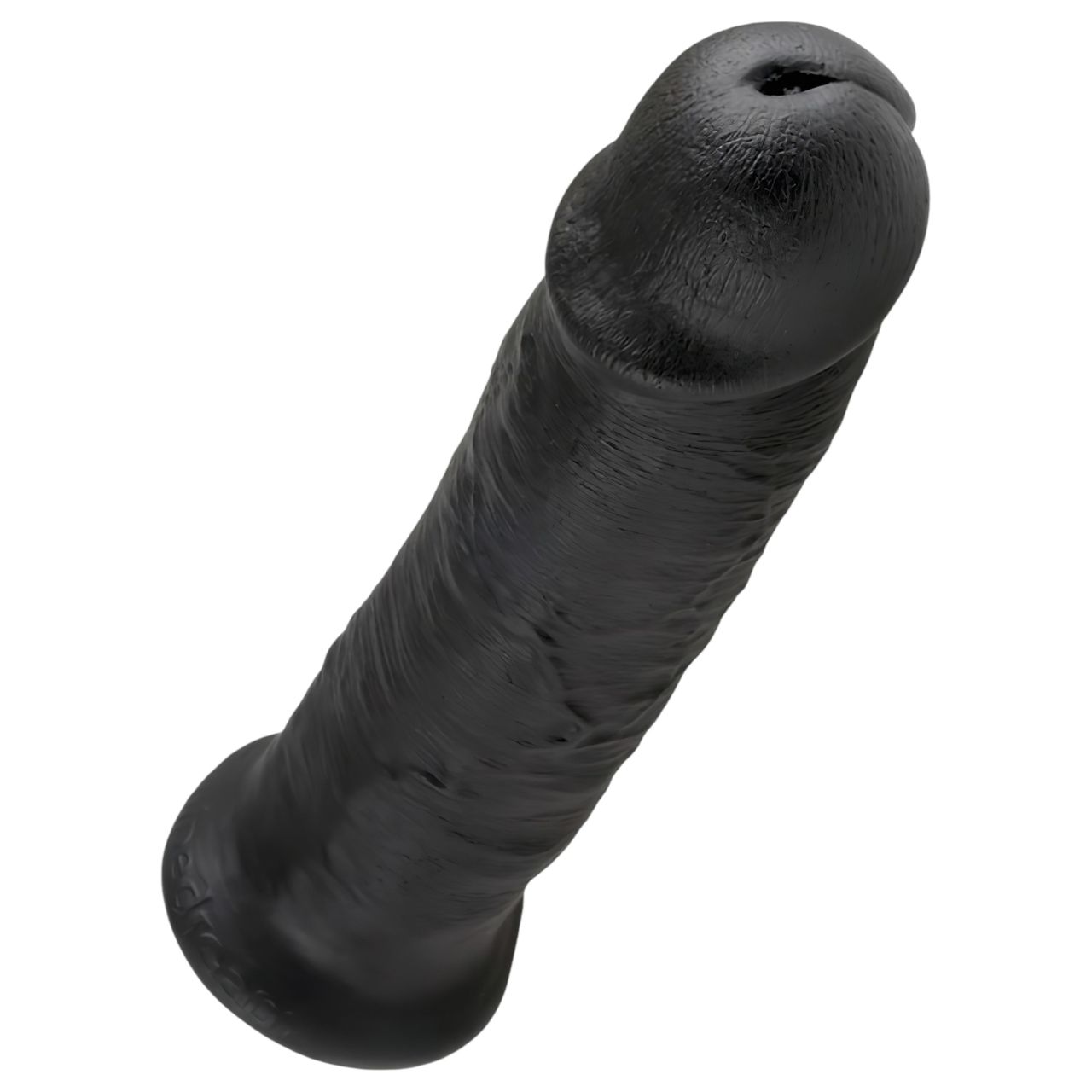 King Cock 10 - tapadókorongos dildó (25 cm, fekete)