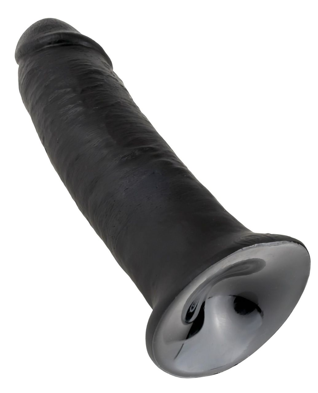 King Cock 10 - tapadókorongos dildó (25 cm, fekete)
