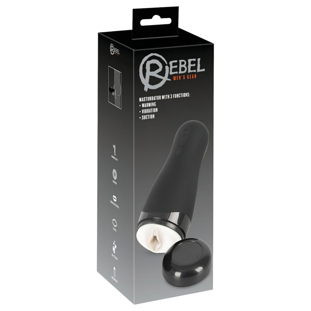 Rebel 3 Function - akkus melegítő műpunci maszturbátor férfiaknak Rebel 3 Function - akkus melegítő műpunci maszturbátor férfiaknak