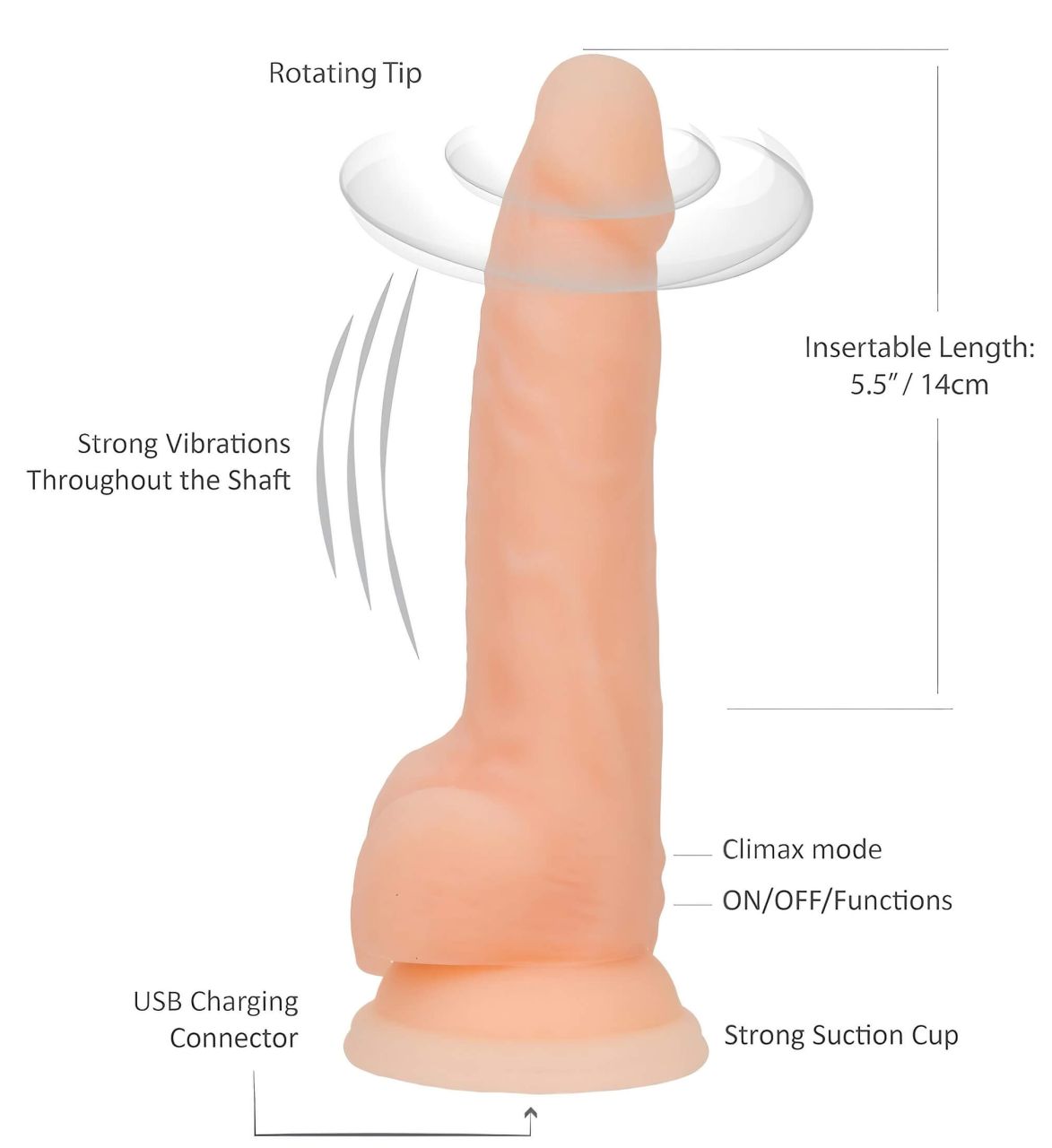 Naked Addiction Rotating 8 - forgó vibrátor (20 cm, testszínű) Naked Addiction Rotating 8 - forgó vibrátor (20 cm, testszínű)