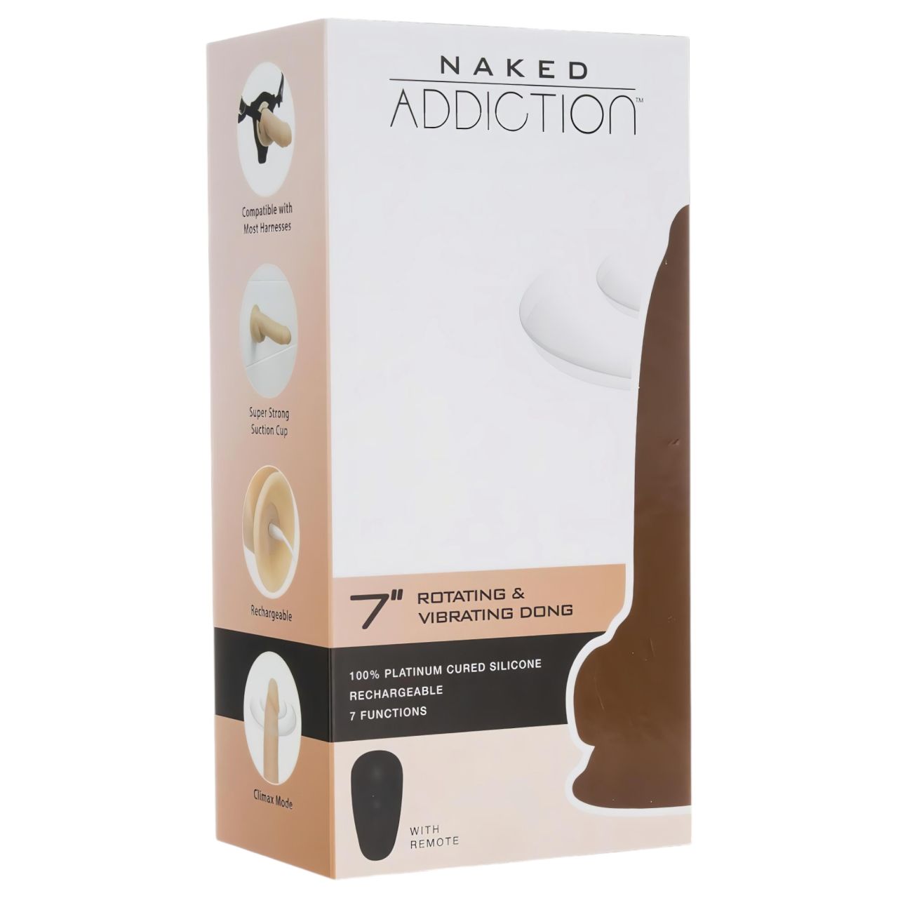 Naked Addiction Rotating 7 - forgófejes vibrátor (18 cm) (natúr) Naked Addiction Rotating 7 - forgófejes vibrátor (18 cm) (natúr)