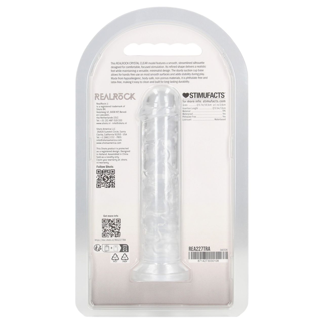 RealRock - élethű dildó tapadókoronggal (átlátszó) - 12,7 cm RealRock - élethű dildó tapadókoronggal (átlátszó) - 12,7 cm