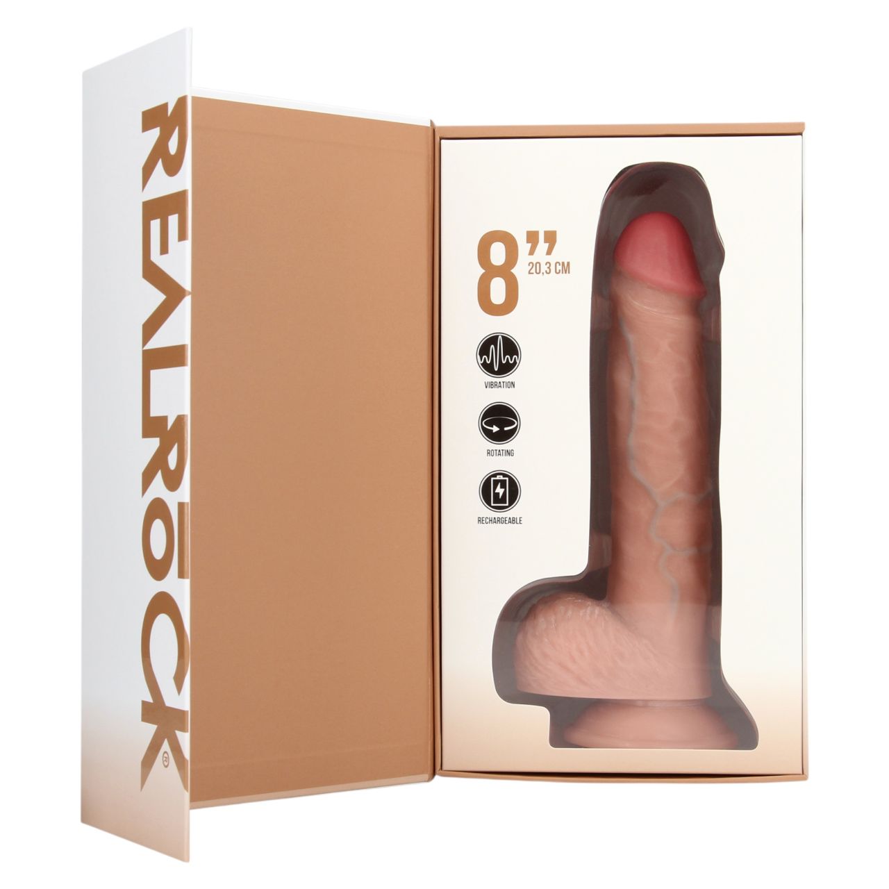 RealRock - élethű, forgó vibrátor (natúr, 20,5 cm) RealRock - élethű, forgó vibrátor (natúr, 20,5 cm)