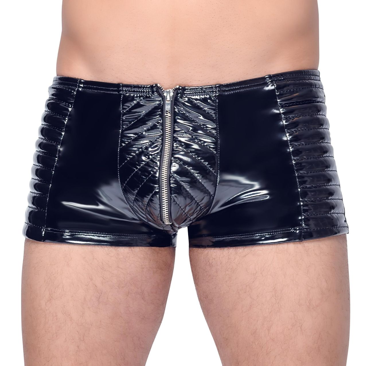 Black Level - cipzáras, fényes férfi short (fekete) Black Level - cipzáras, fényes férfi short (fekete)