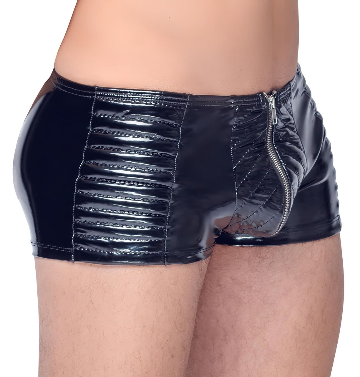 Black Level - cipzáras, fényes férfi short (fekete) Black Level - cipzáras, fényes férfi short (fekete)