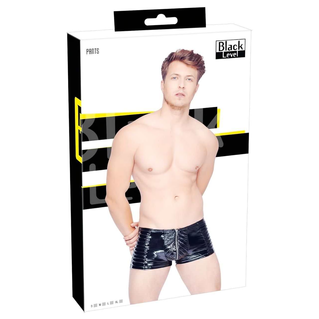 Black Level - cipzáras, fényes férfi short (fekete) Black Level - cipzáras, fényes férfi short (fekete)