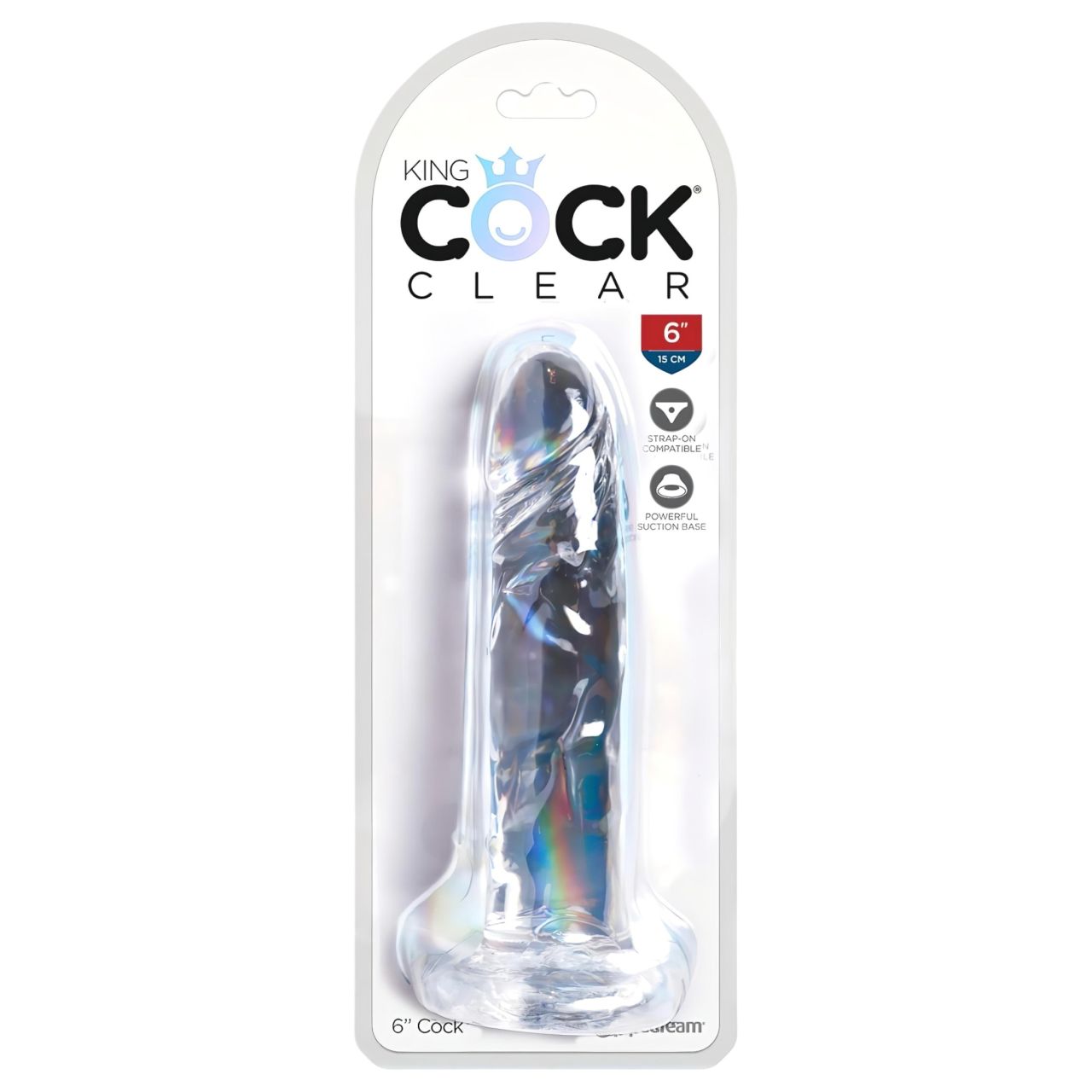 King Cock Clear 6 - tapadókorongos dildó (17,8 cm) King Cock Clear 6 - tapadókorongos dildó (17,8 cm)
