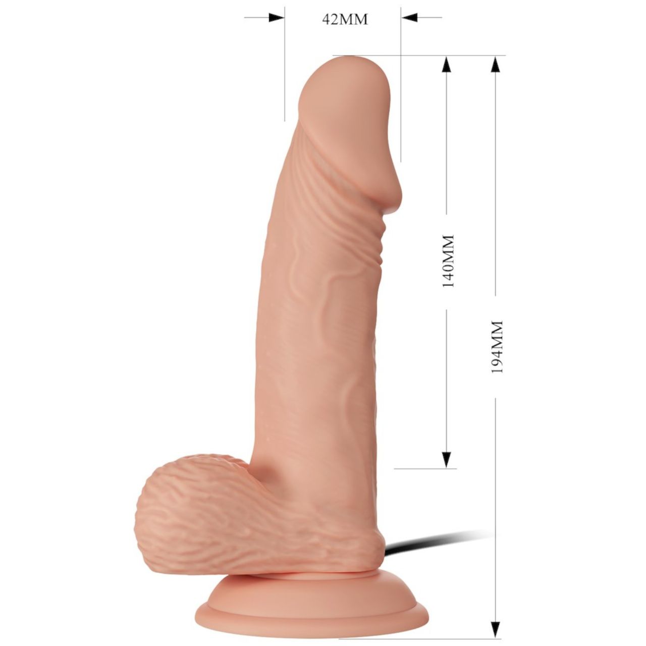 Baile Zebulon - testszínű élethű, herés vibrátor (19 cm)