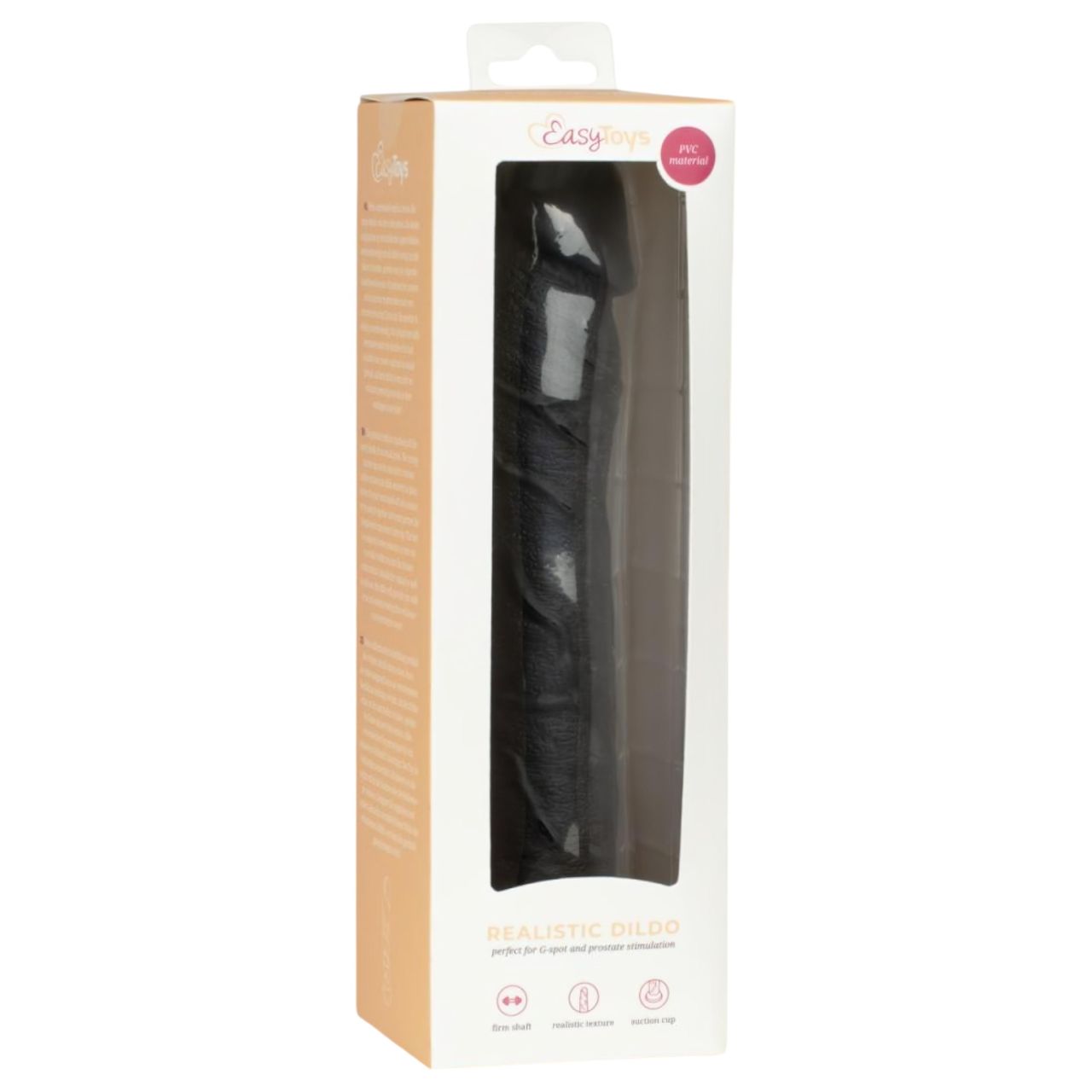 EasyToys - élethű dildó - 22,5 cm (fekete) EasyToys - élethű dildó - 22,5 cm (fekete)