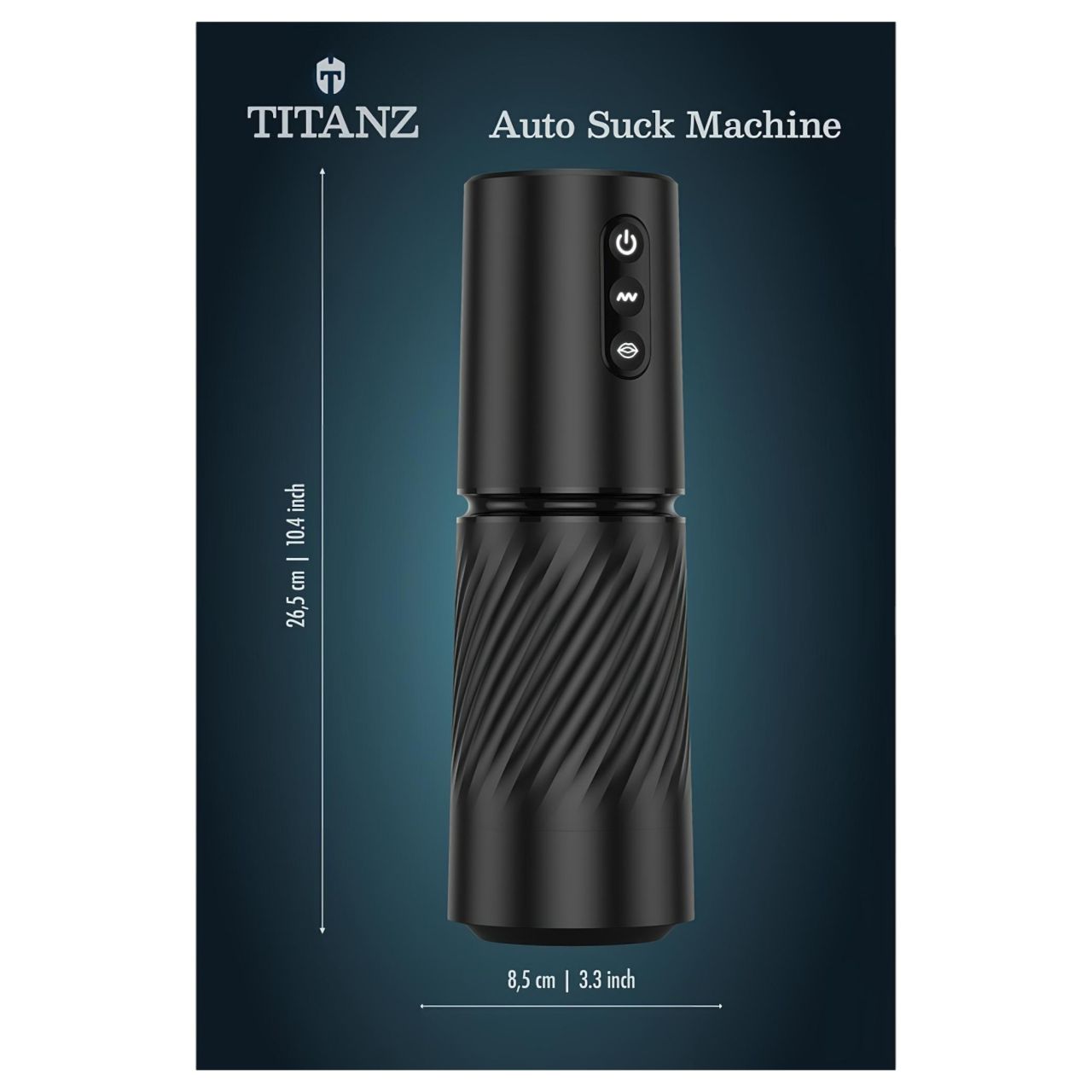 Titanz Auto Suck - automata szívó maszturbátor férfiaknak (fekete)