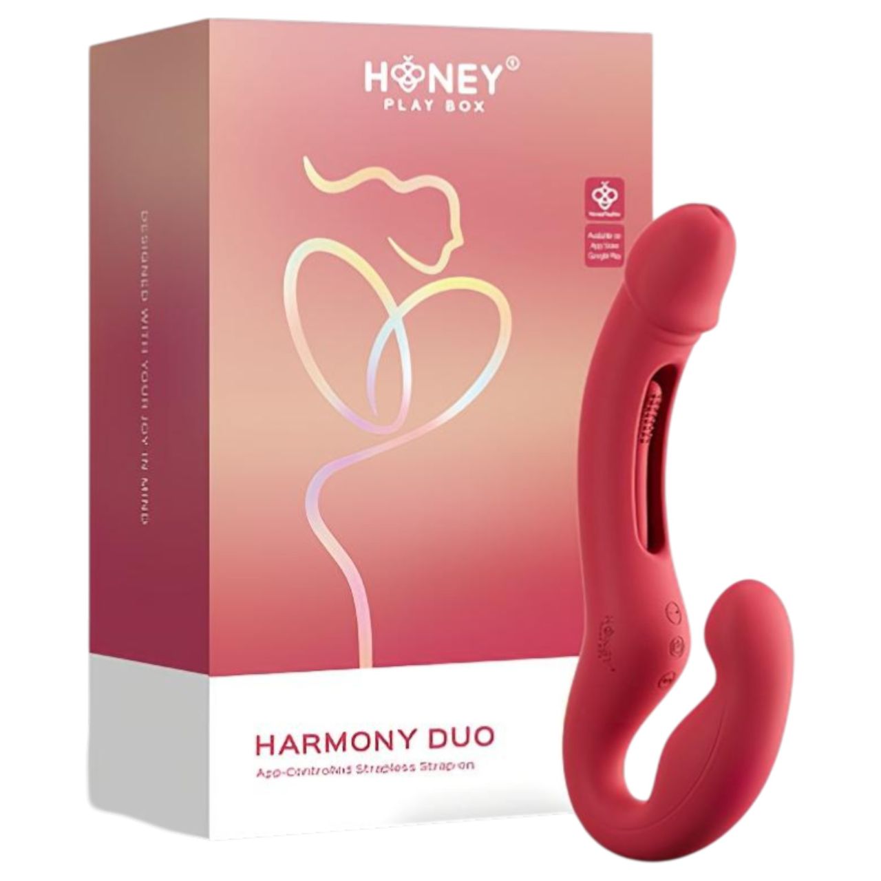 Honey Play Box Harmony Duo - App-vezérelt felcsatolható nyelves vibrátor (piros) Honey Play Box Harmony Duo - App-vezérelt felcsatolható nyelves vibrátor (piros)