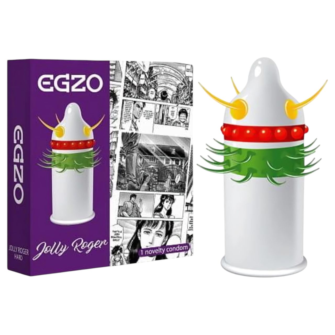 Egzo Jolly Roger - tüskés, pontozott óvszer (1 db)