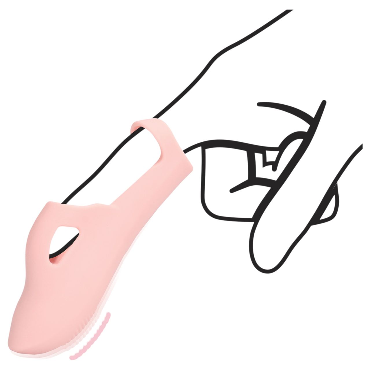 Loveline - bordázott ujjvibrátor csiklóizgató (pink) Loveline - bordázott ujjvibrátor csiklóizgató (pink)