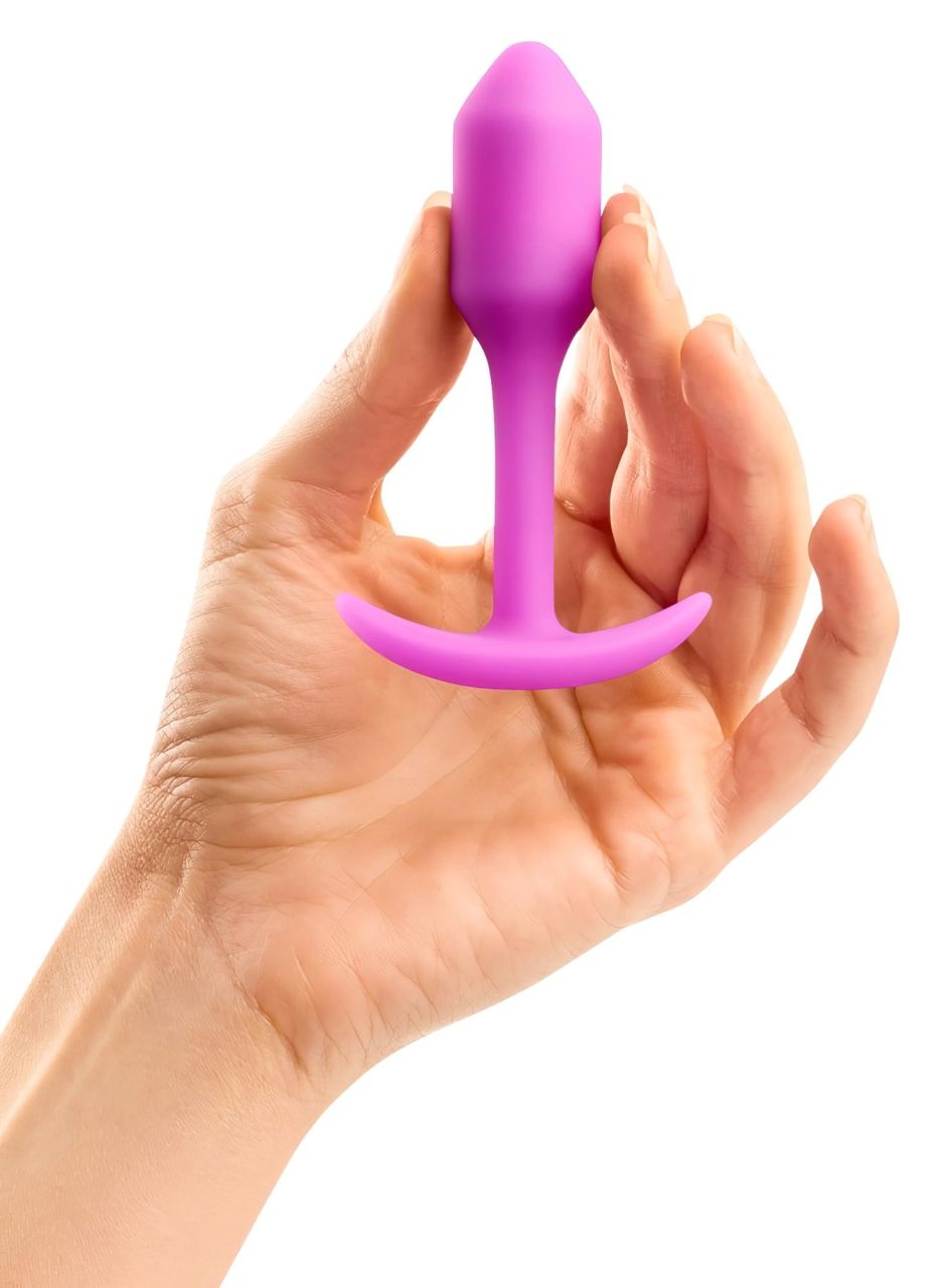 b-Vibe Snug Plug 1 - anál plug belső súllyal (55 g, pink) b-Vibe Snug Plug 1 - anál plug belső súllyal (55 g, pink)